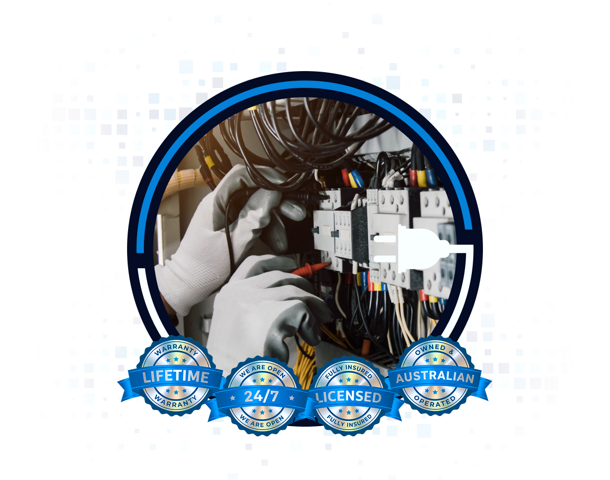 Electrician working on electrical panel