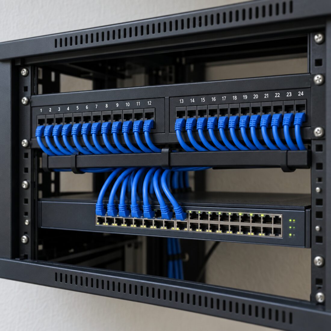 Racks and patch panels