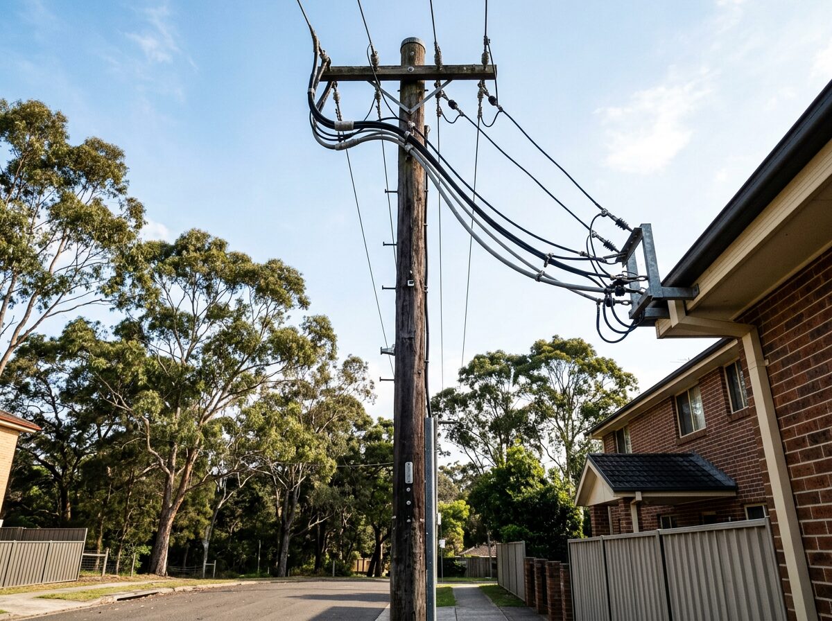 Overhead service lines and point of attachment